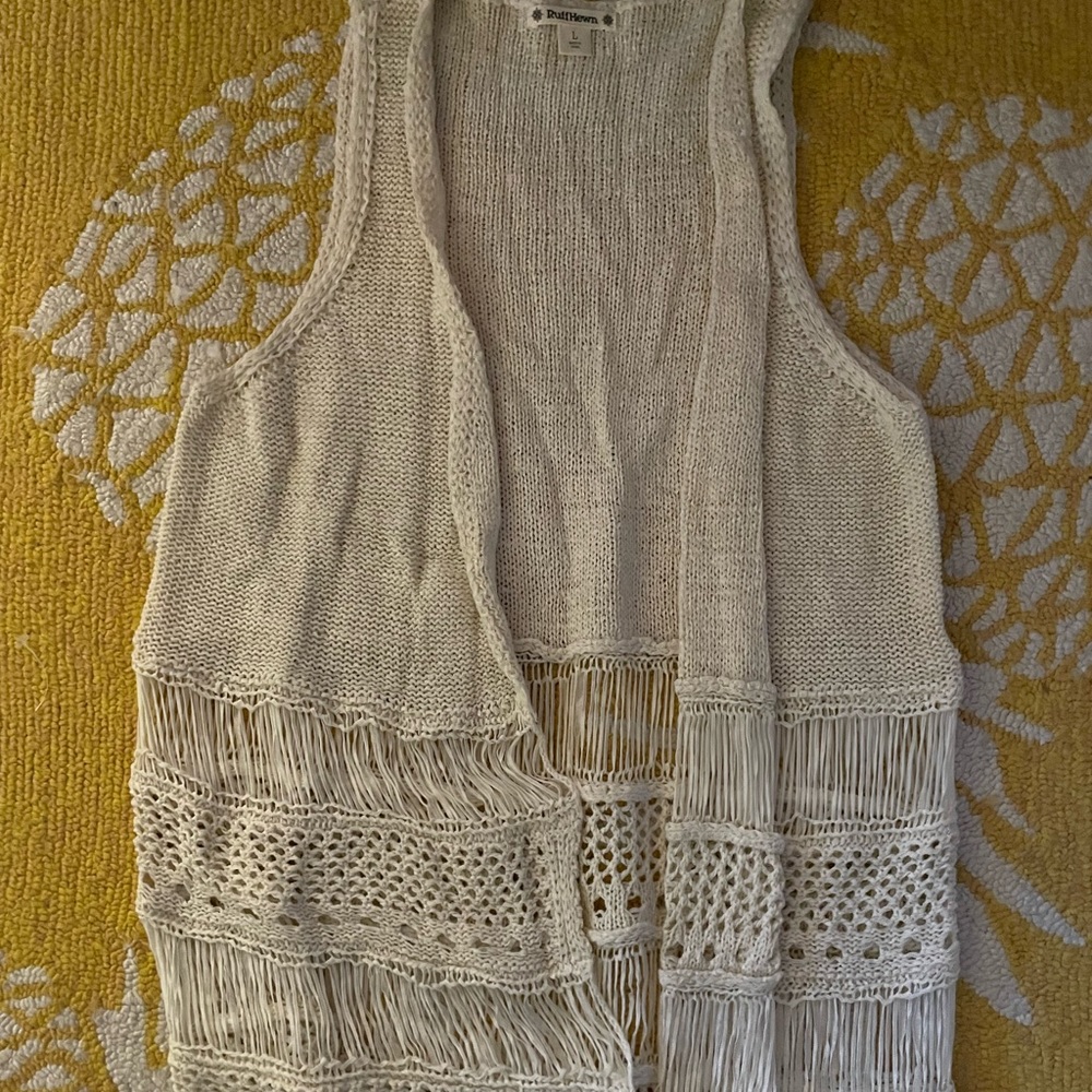 EUC fringe vest